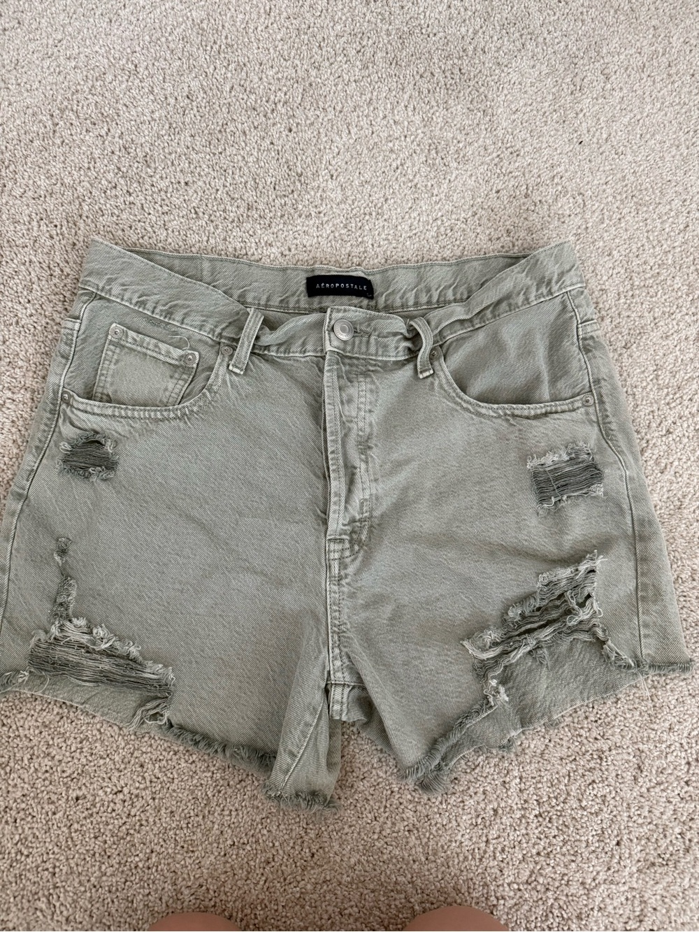 Aeropostale Distressed High-Rise Jean Shorts